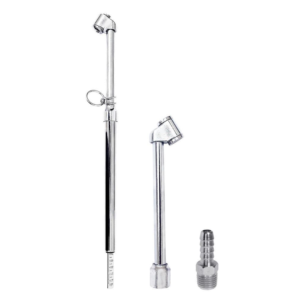 Kit Calibrador Medidor De Pressão 150 Lbs Com Bico De Encher Pneus 1/4 Bsp Com Conector