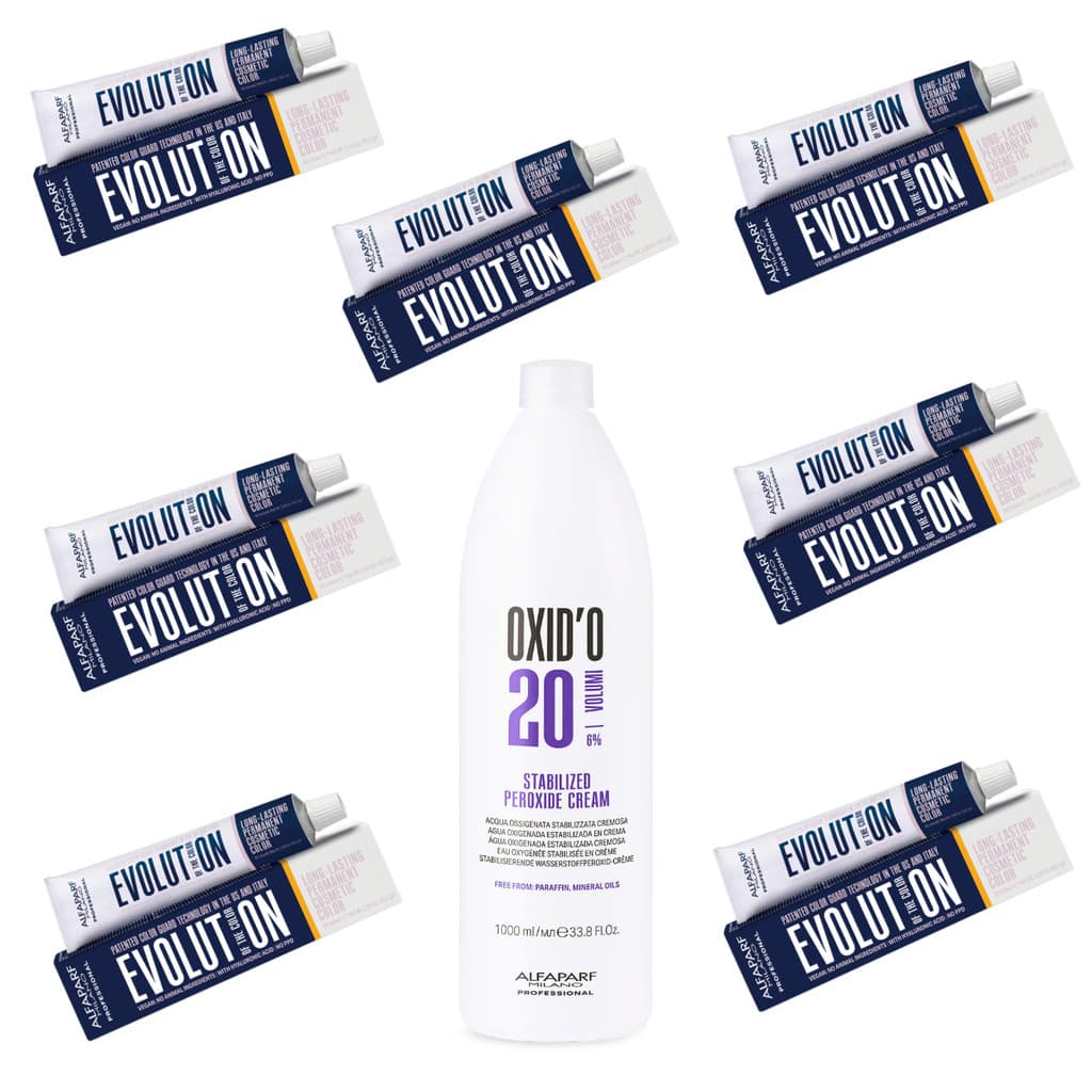 Kit 7 Colorações Evolution Alfaparf + 1 Ox 1 Litro - Escolha pelo Chat