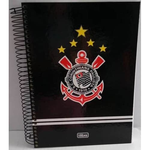 Caderno 200 Folhas Listradas 10 Matérias Corinthians Gaviões da Fiel