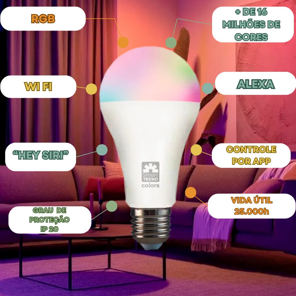 Lâmpada Inteligente RGB Bivolt - Kian