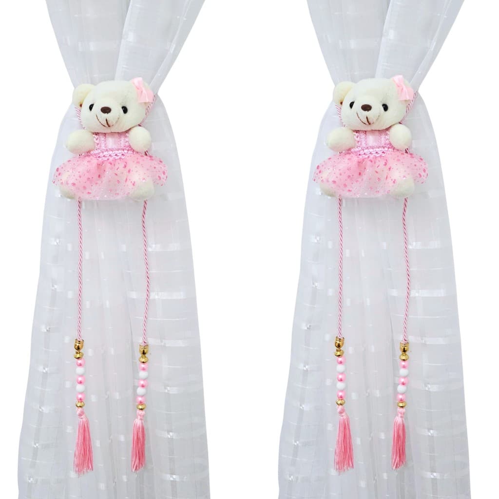 Prendedor Amarrador de Cortina Infantil Ursa Rosa Decoração Quarto do Bebê Erich Baby