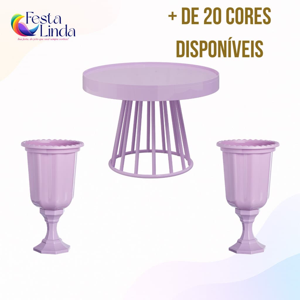 Kit Festa Simples - 1 Boleira Cake Roma 23cm e 2 Vasos Gregos