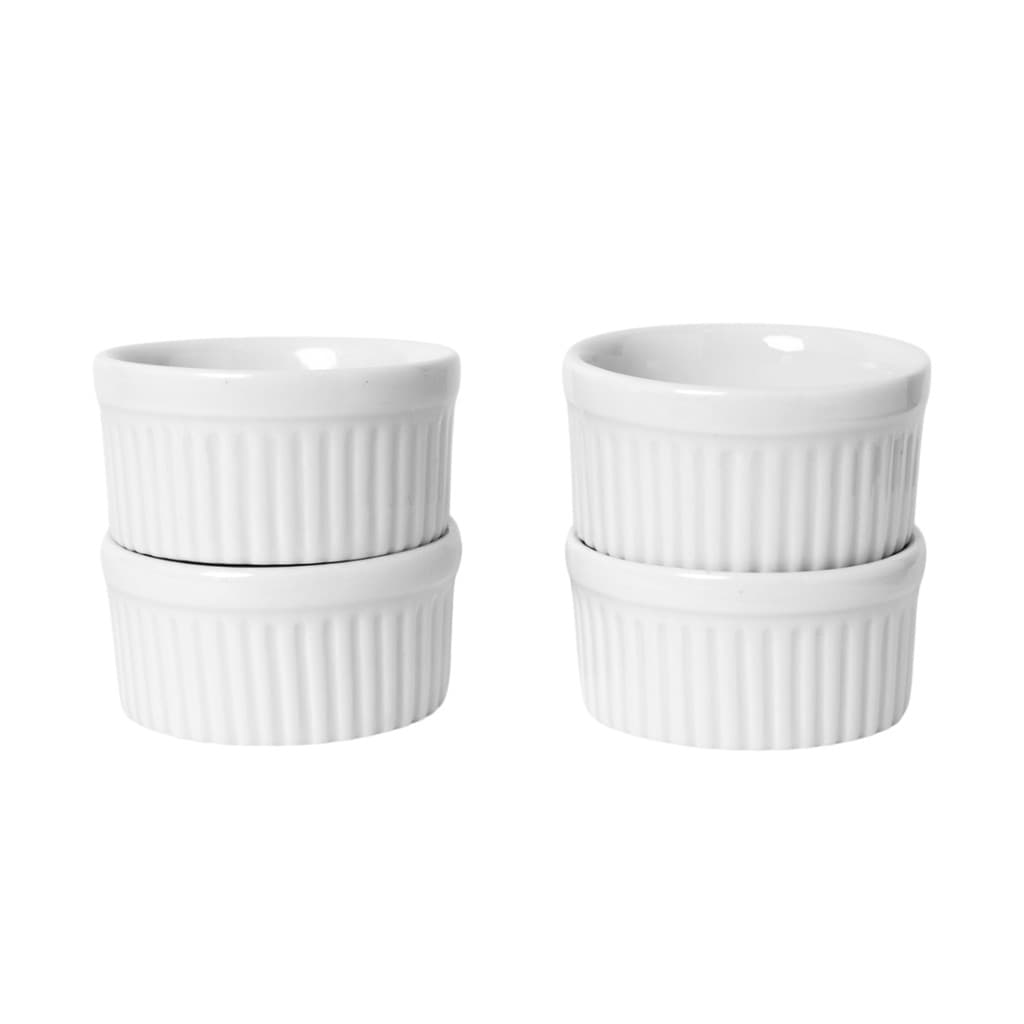 DIRETO DA FÁBRICA - Conjunto 4 Ramekin Canelado 9cm em Porcelana