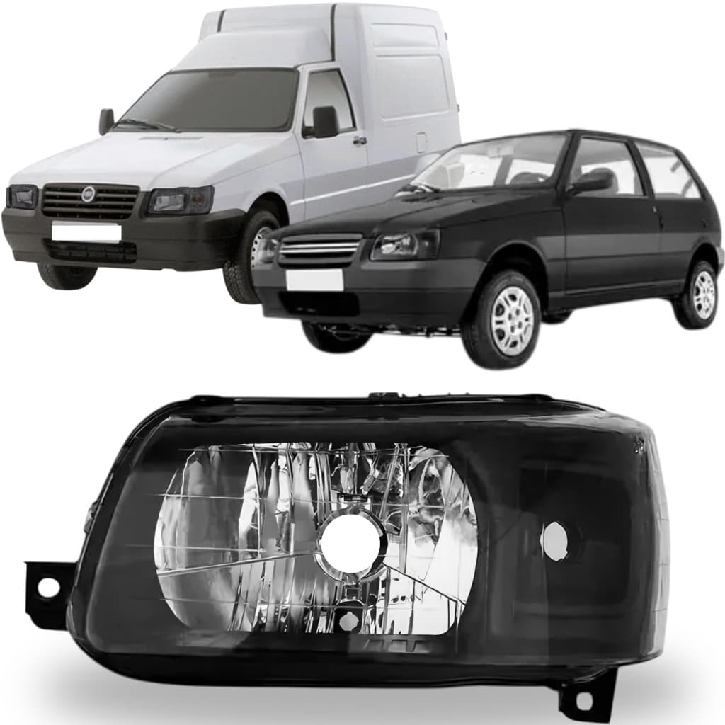 FAROL FIAT UNO 2004 ATE 2013 MASCARA NEGRA ESQUERDO