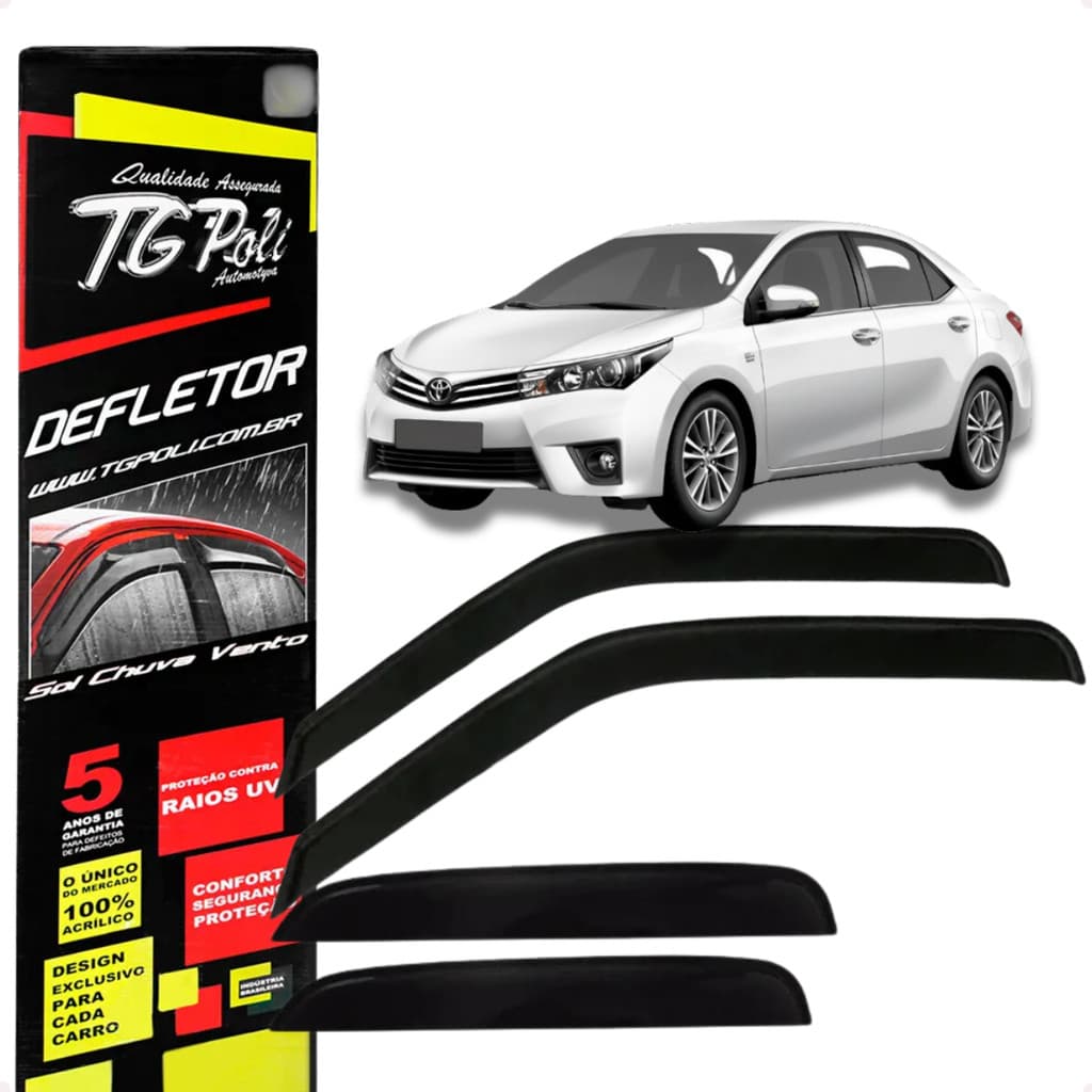 Calha De Chuva Defletor Corolla 4 Portas 2015 A 2019 Novo Original TG Poli