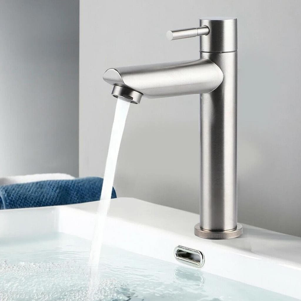 Torneira Para Banheiro Lavabo Pia Cuba Água Fria Baixa Luxo Prata WL 1291