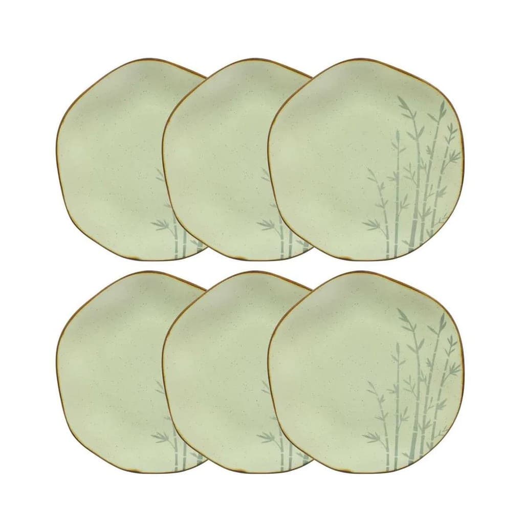 Conjunto De 6 Pratos Rasos 27 Cm Porcelana Ryo Bambu Oxford