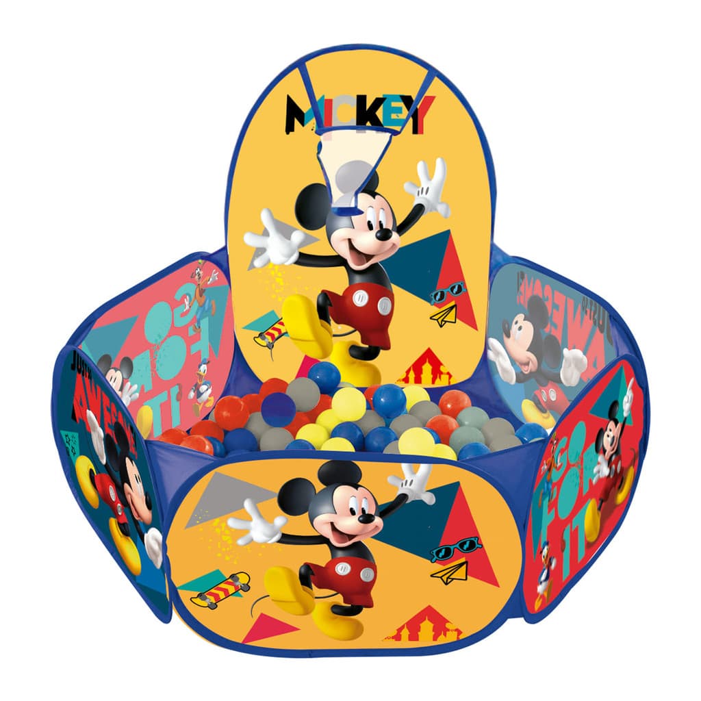Piscina de Bolinha c/ 100 bolinhas e Cesta Basquete Mickey ou Minnie Zippy
