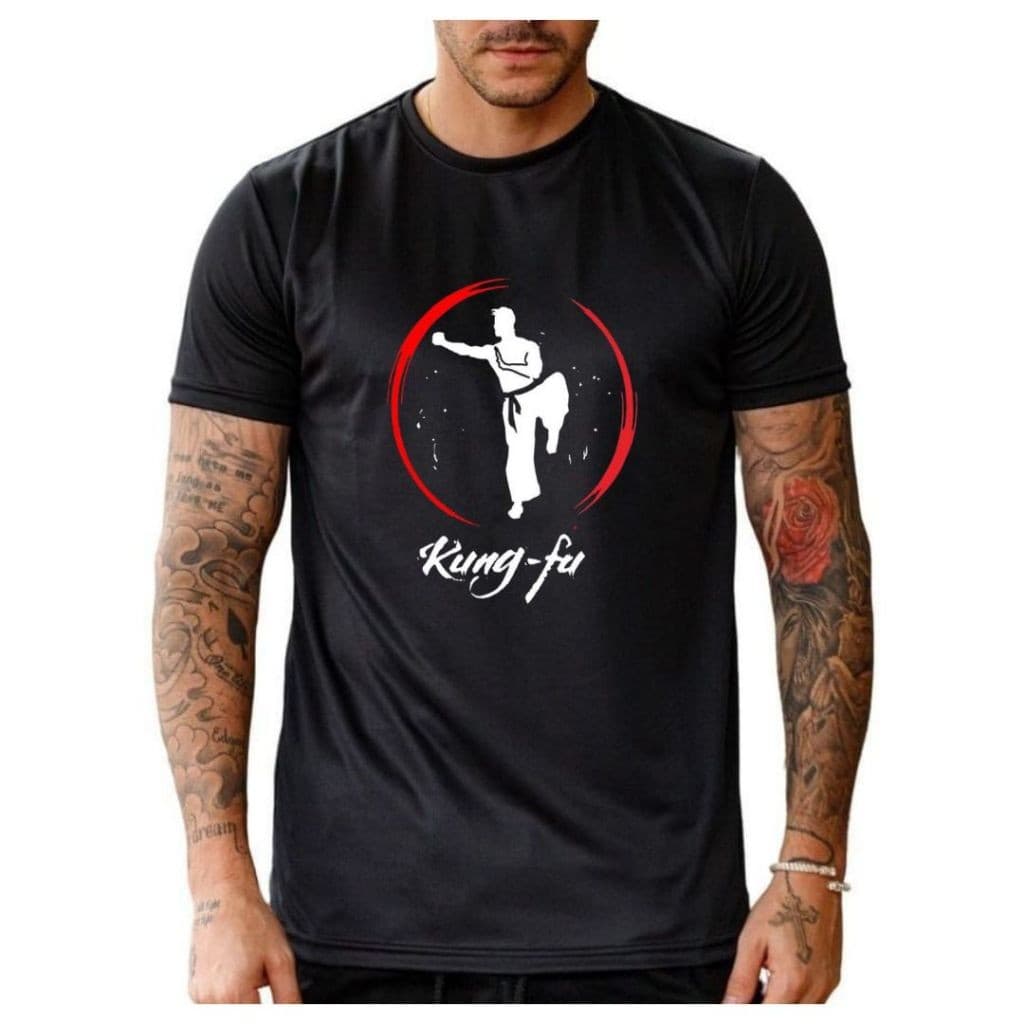 Camisa básica camiseta DRY FIT para treino academia corrida musculação personalizada luta Kung Fu Wushu masculina femini