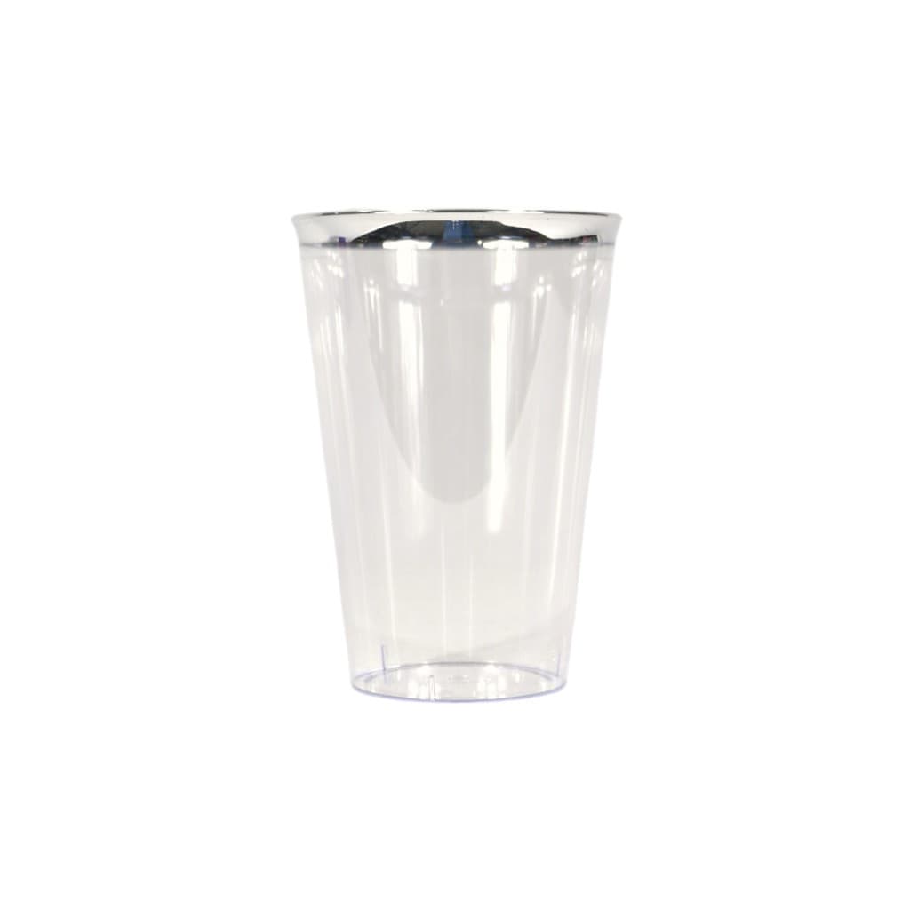 Copos Requinte Acrílico 300ml com Borda Prata Ideais para Festa, Eventos e Decoração Elegante Luxo!