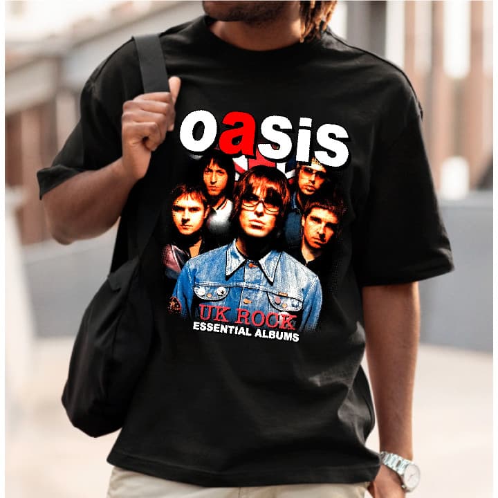 Camisa  Oasis Banda Rock Grafic Tee Unissex Camiseta 100% Algodão