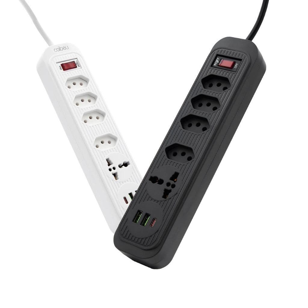 Extensão Filtro de Linha Régua 4 Tomadas 2 USB 1 Type-C E 1 Tomada Universal Bivolt Power