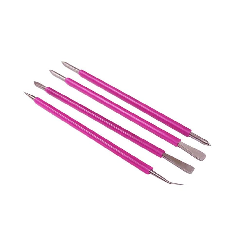 kit 4 Espátula Manicure, Pedicuro cabo silicone Profissional- Manicure e Pedicuro