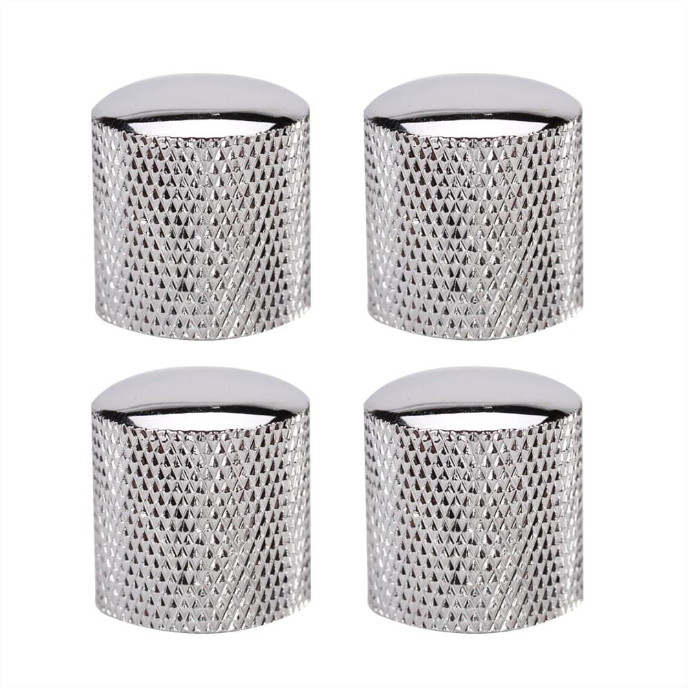 Knob de Pressão Cromado Eixo de 6mm Para Guitarra Contra Baixo - 04 Unidades