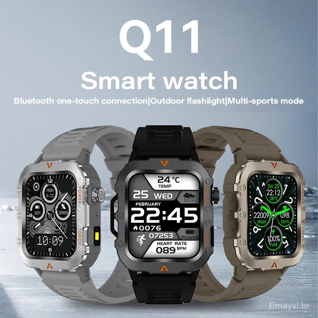 Relógio Inteligente Q11 Original Modelo Esportivo para Homens e Mulheres Tela Sensível ao Toque HD de 2,19 Polegadas Alt
