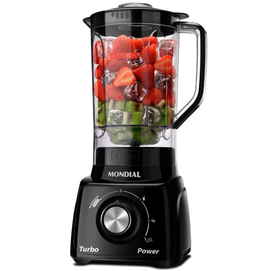 Liquidificador Mondial Turbo Power L-99 FB Vermelho/Preto/Branco com 3 Velocidades 550W