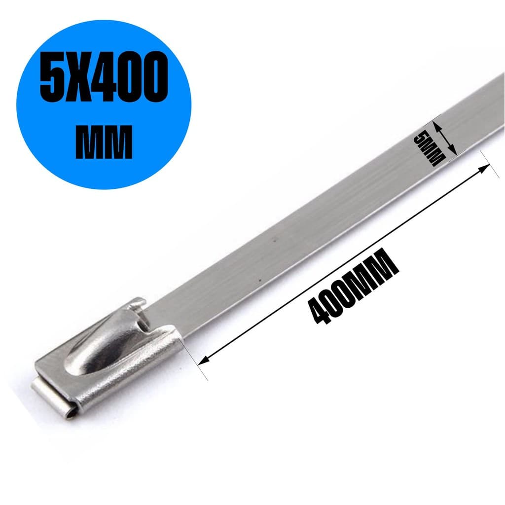 Abraçadeira ZIP Tie Termotape Cinta Fita Lacre Aço Carbono 5x400mm Fixação Indústria Automóveis