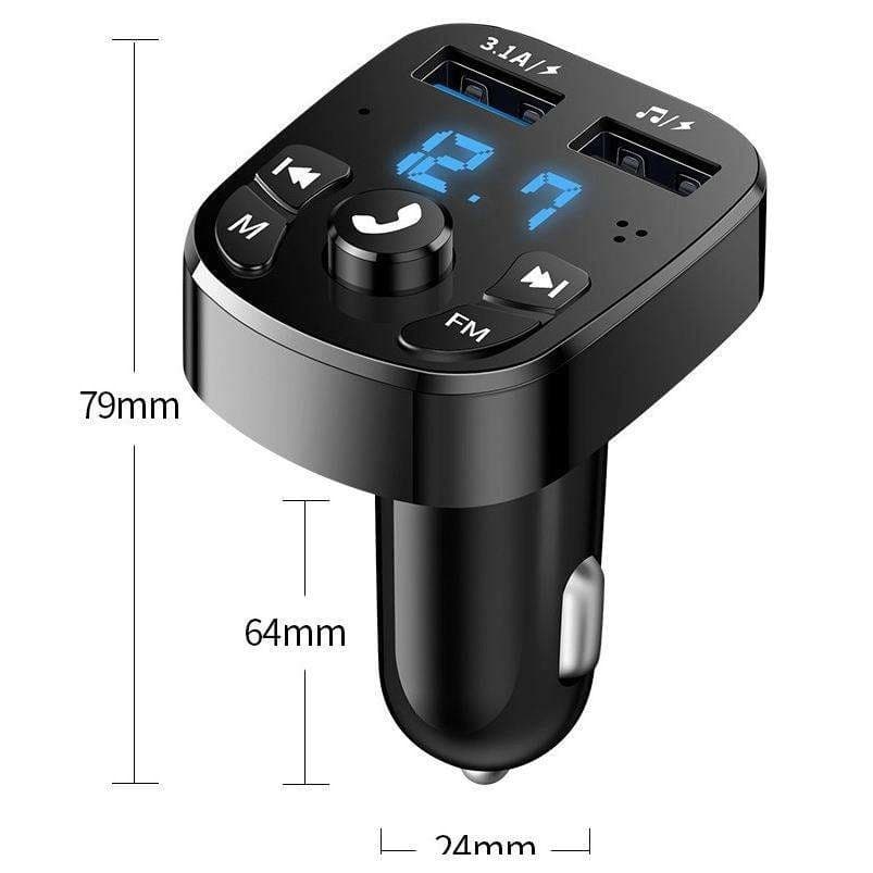 Carregador de carro Carregamento rápido Carro Bluetooth MP3 Player Música Navegação Rádio Transmissor FM