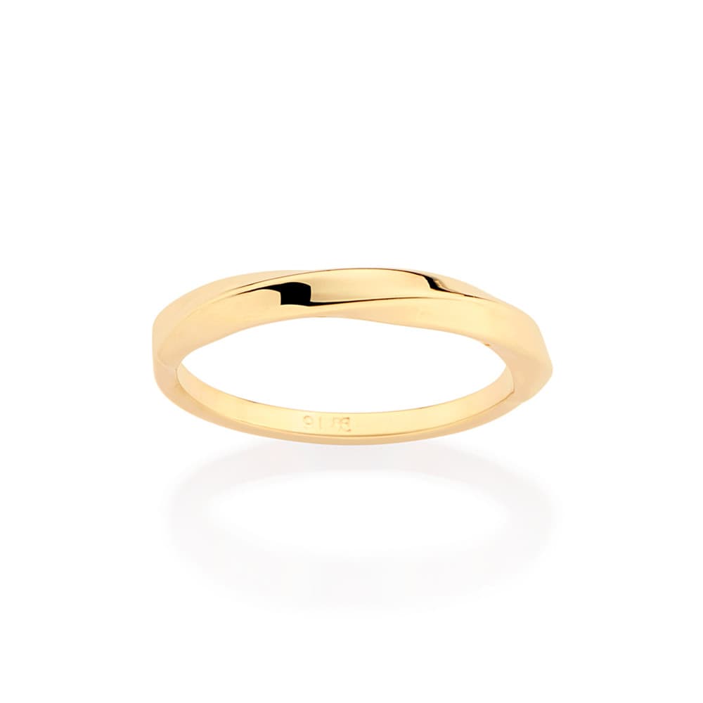 Aliança Rommanel Twist Banhada A Ouro 18k - 513561 Original Original