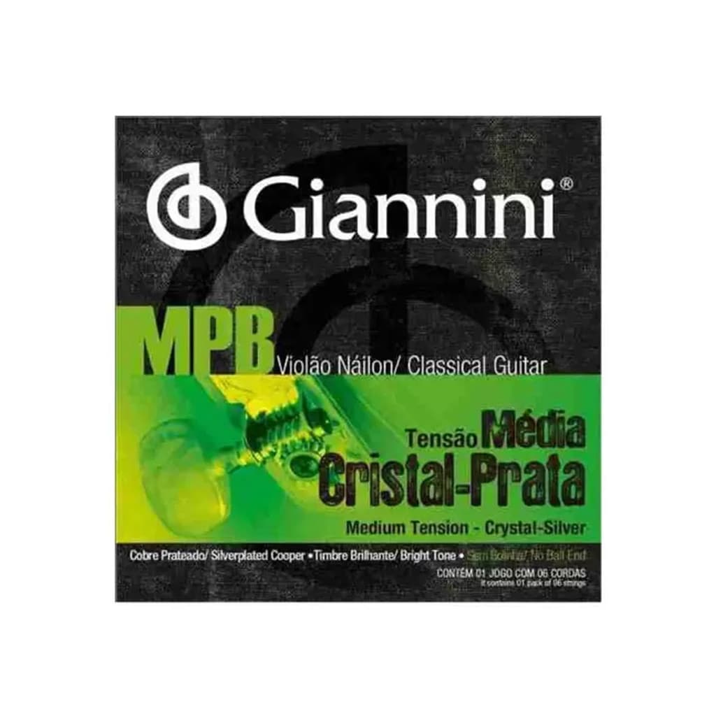 Encordoamento GIANNINI Violão NY Cristal MPB GENWBS Tensão Média