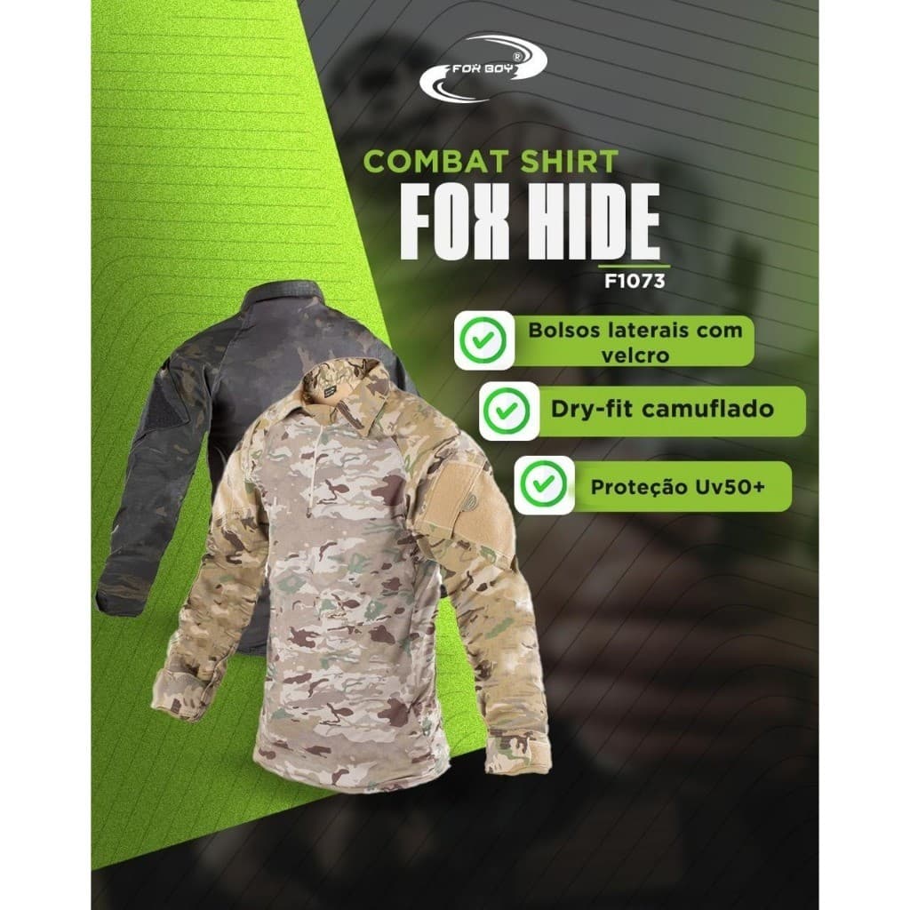Camisa Combat Shirt Fox Hide Tática Airsoft