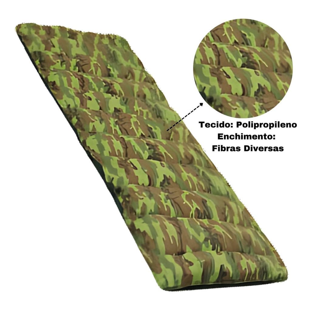Colchonete Camping Solteiro Camuflado Acampamento Trilha