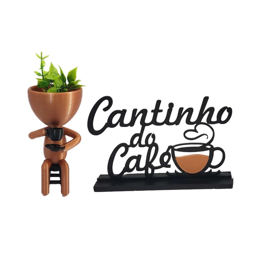 Cantinho do Café com Vaso Bob Robert Plant Cobre com Preto