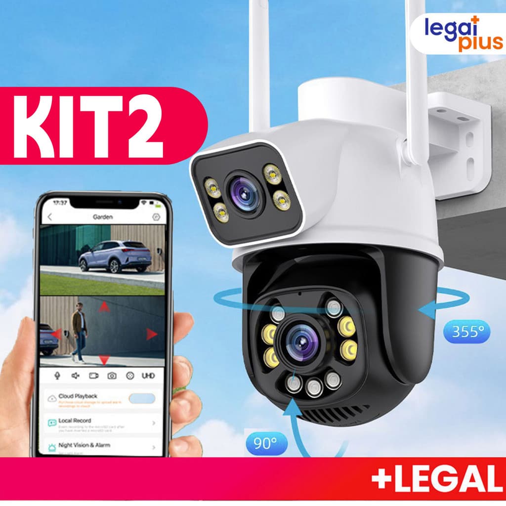 Câmera Inteligente Vigilância Externa Segurança IP66 Câmera Dupla MB-A28 APP ICSEE