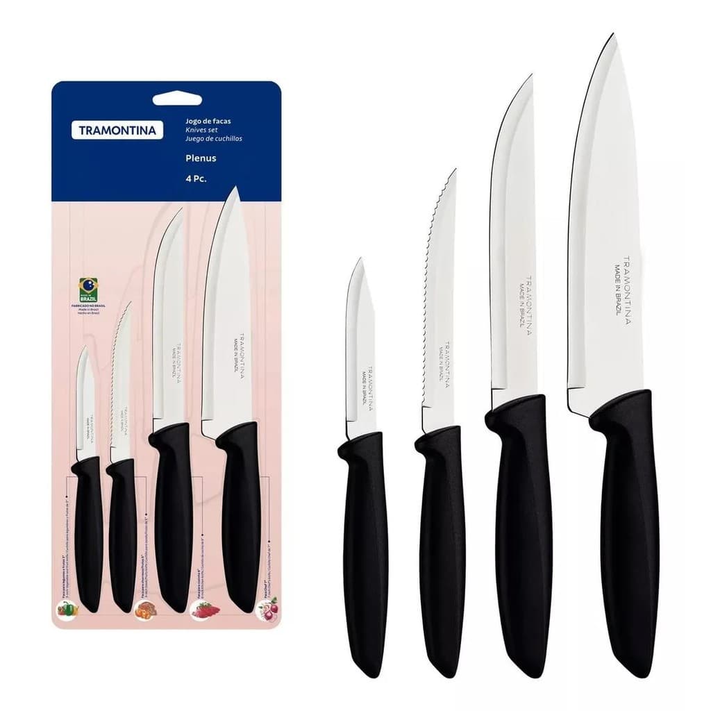 Conjunto de Facas Plenus Off 4 Peças Inox Branco - Tramontina