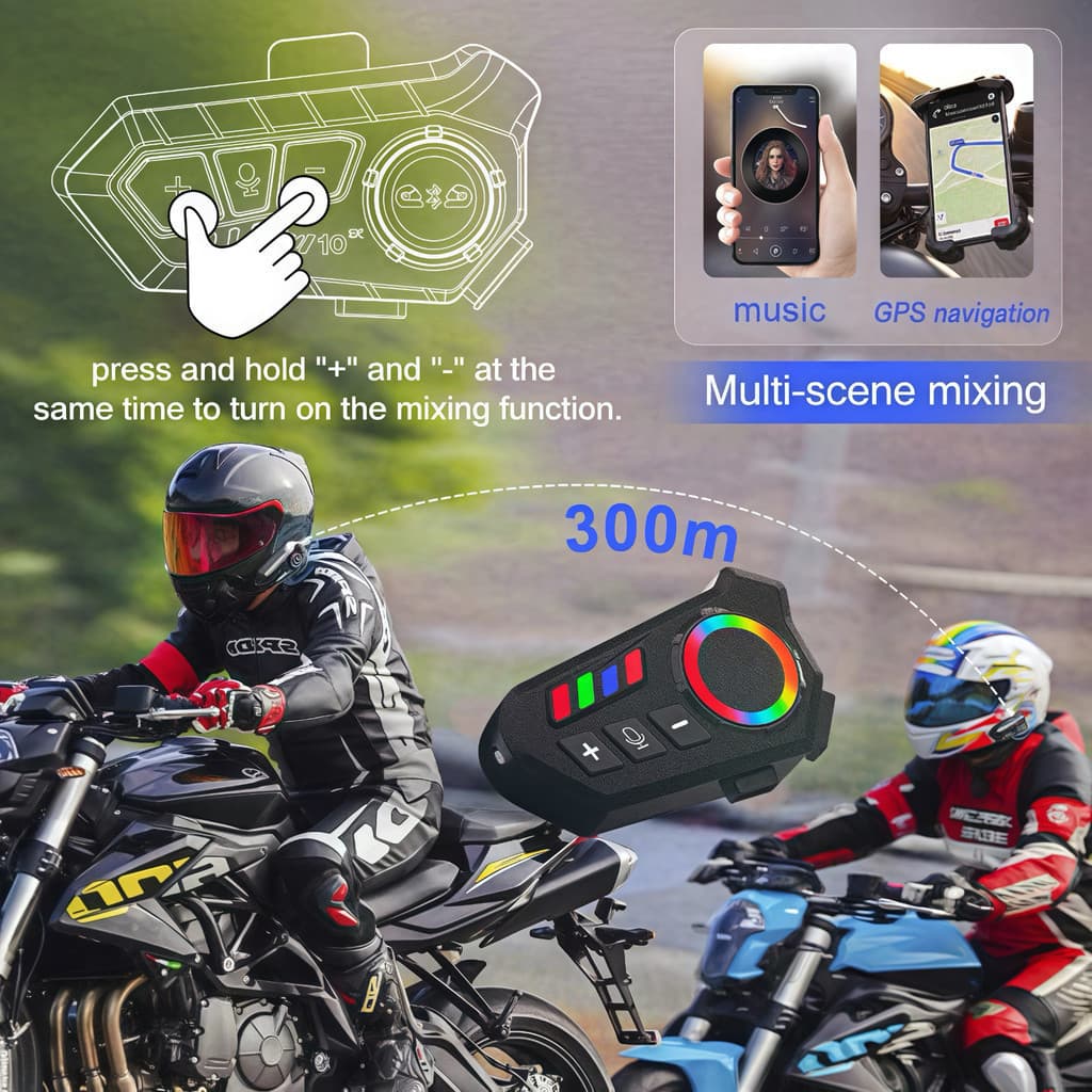 Fone de Ouvido de Capacete Moto Bluetrooth Controle De Voz k06