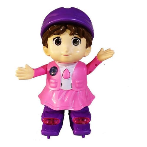 Boneca Patinadora Musical Dançarina Com Luzes Com Patins