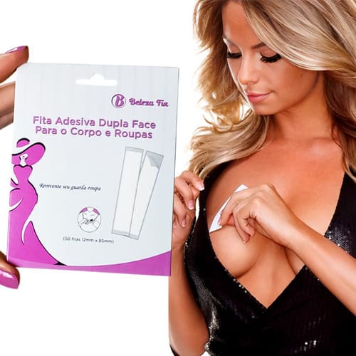 100 Fita Adesiva Dupla Face Para Roupa Corpo Decote Fashion Tape BelezaFix Fita Premium