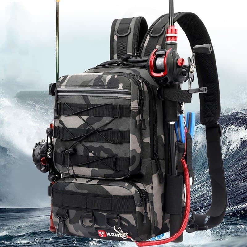 Luya bolsa de pesca de ombro único e duplo multifuncional esportes ao ar livre grande capacidade saco de artes de pesca