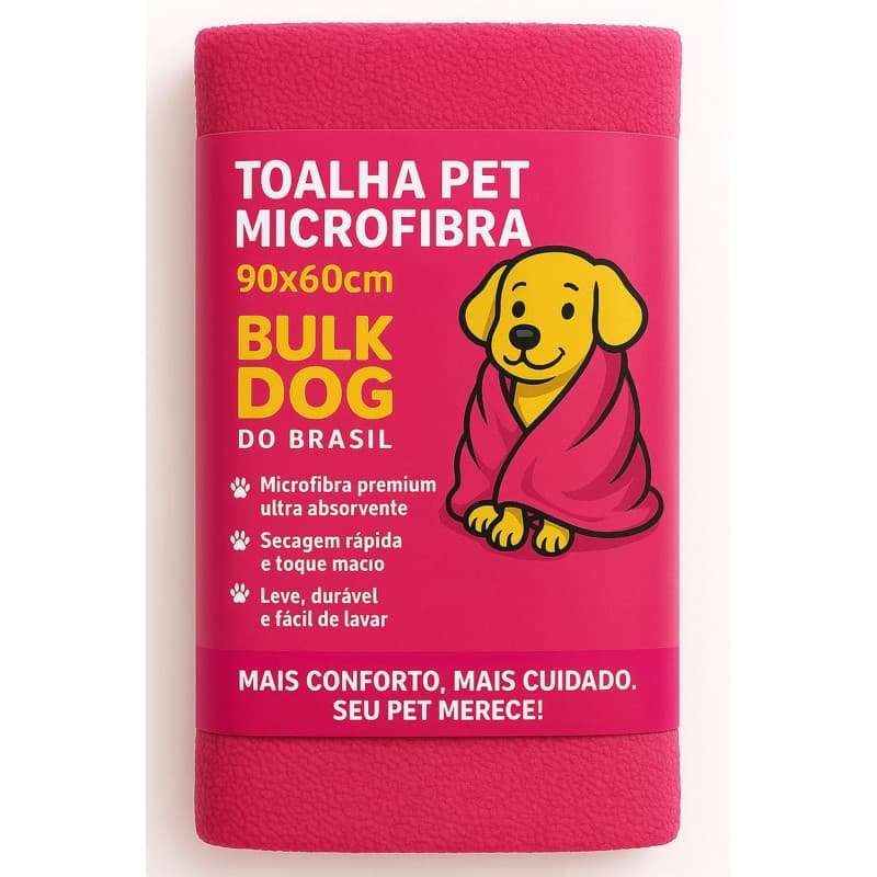 Toalha Pet Para Banho Cães E Gatos Microfibra Alta Absorção 60x90 Grande