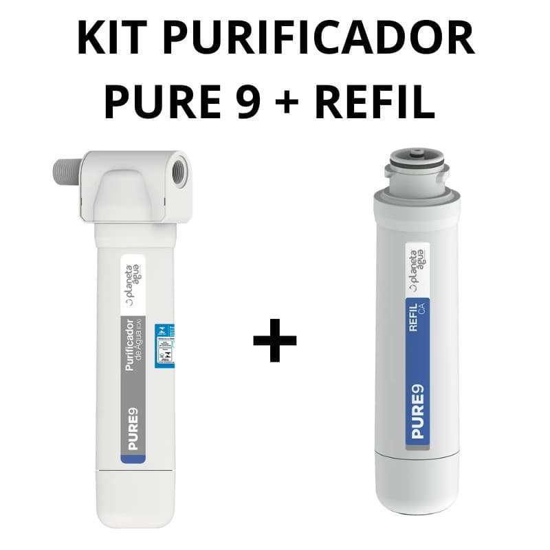 Kit Purificador de Água PURE 9 Rosca 1/2'' + Refil