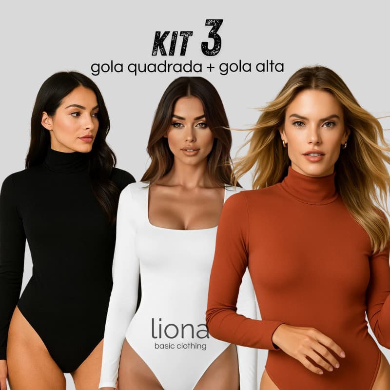 Body Femino Manga Longa Gola Alta Decote Quadrado E Suplex suplec Bodie Justo Collant Frio Inverno Alta Qualidade