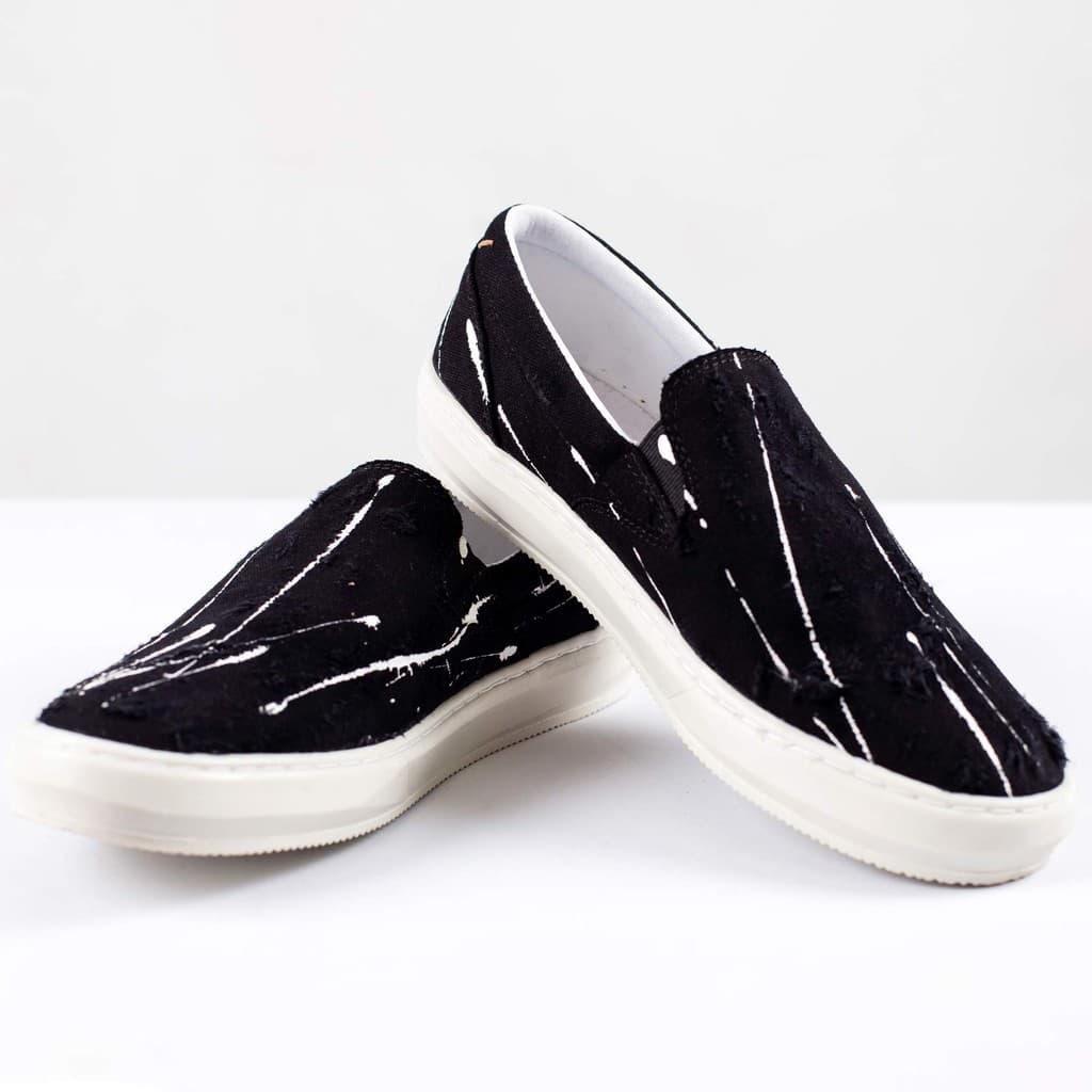 Sapatênis Slip On Longuinni Splash Destroyed Preto