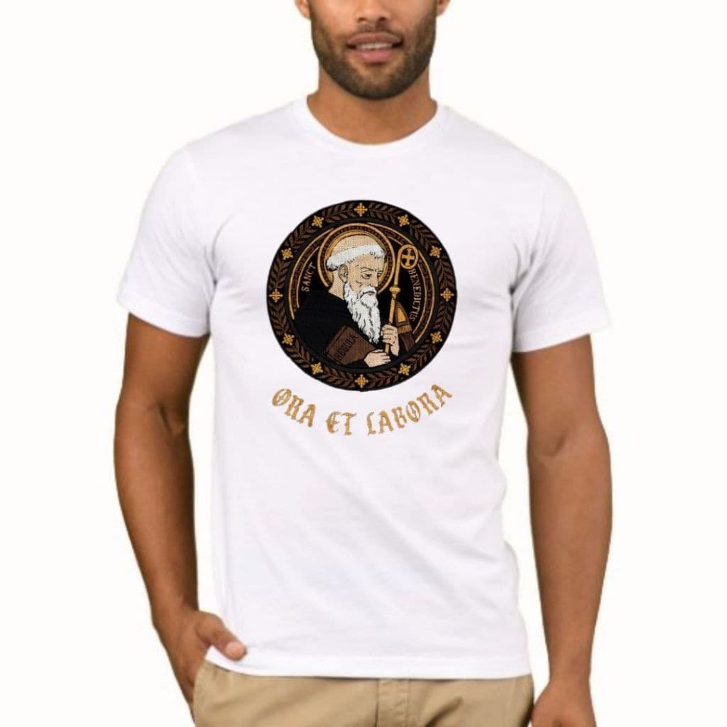 Camiseta Religiosa Católica São Bento Unissex 100% Algodão Lançamento