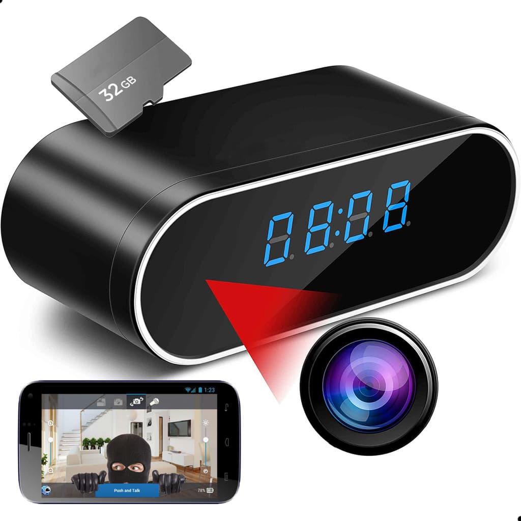 Mini Câmera Escondida Z10 W-Fi Relógio Digital + Cartão 32GB Filmadora Secreta Visão Noturna