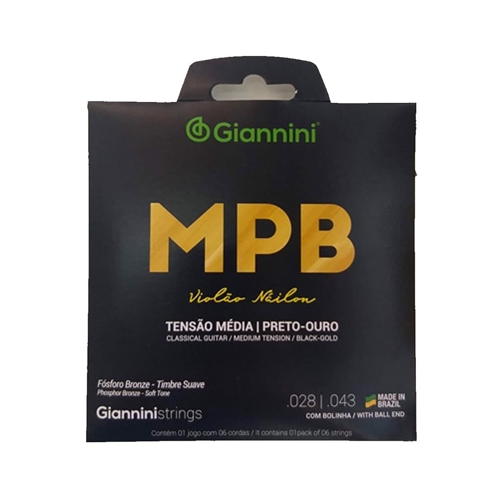 Encordoamento GIANNINI Violão NY MPB GENWBG Preto Ouro