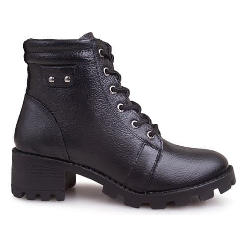 Bota Feminina Coturno Salto Tratorado do 34 ao 41 couro legitimo Cano Curto tendencia inverno