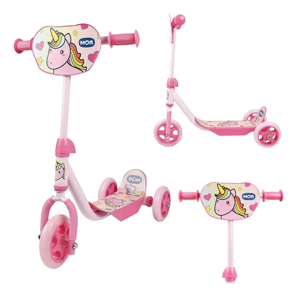 Patinete Infantil Rosa Triciclo Mor 3 Rodas Altura Regulável