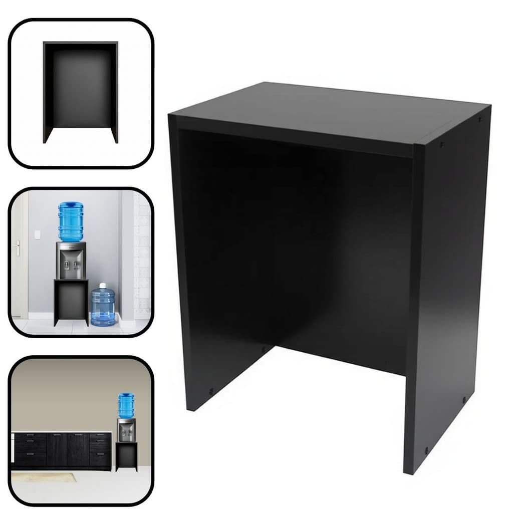 Nicho Decorativo Estante Capa Para Botijão 70x43x43cm MDF Preto