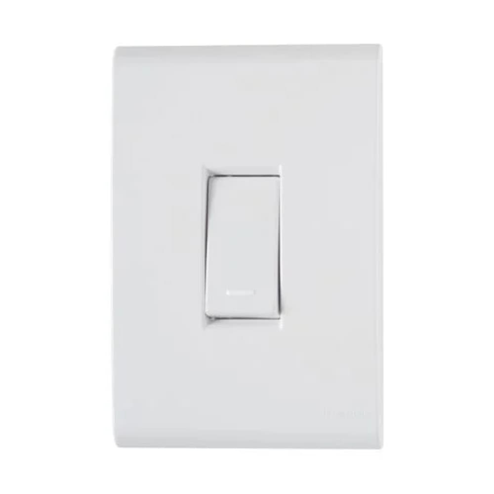 CONJUNTO 4X2 COM 1 INTERRUPTOR SIMPLES LIZ 10A 250V BRANCO TRAMONTINA