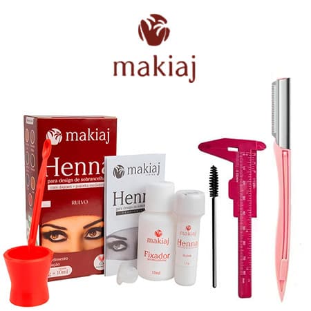 Makiaj Henna De Sobrancelha E Kit Com Régua Faca Para Design-Natural e seguro