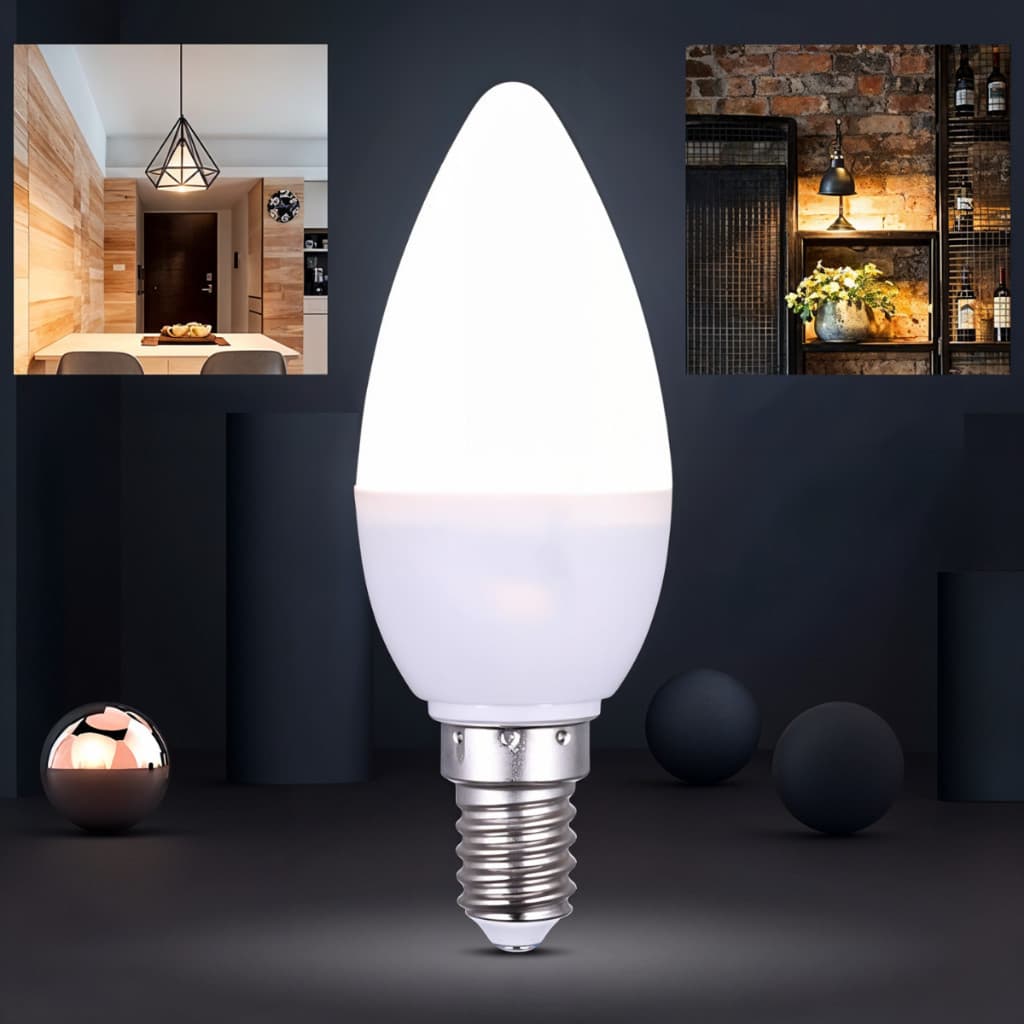 Lâmpada Led Vela Leitosa Balão Para Lustres e Abajur 4,7w 6500K E14 Bivolt