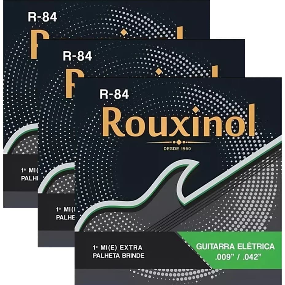 Kit 3 Encordoamento Guitarra Rouxinol 009-042 R84
