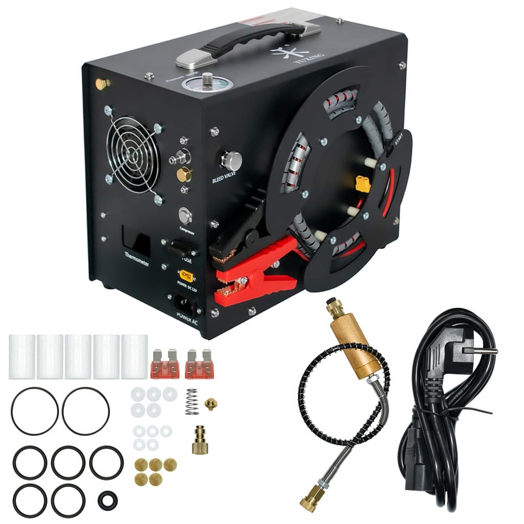 TUXING 300Bar 12V PCP Air Compressor Compressor de ar de alta pressão Auto-stop TXES062