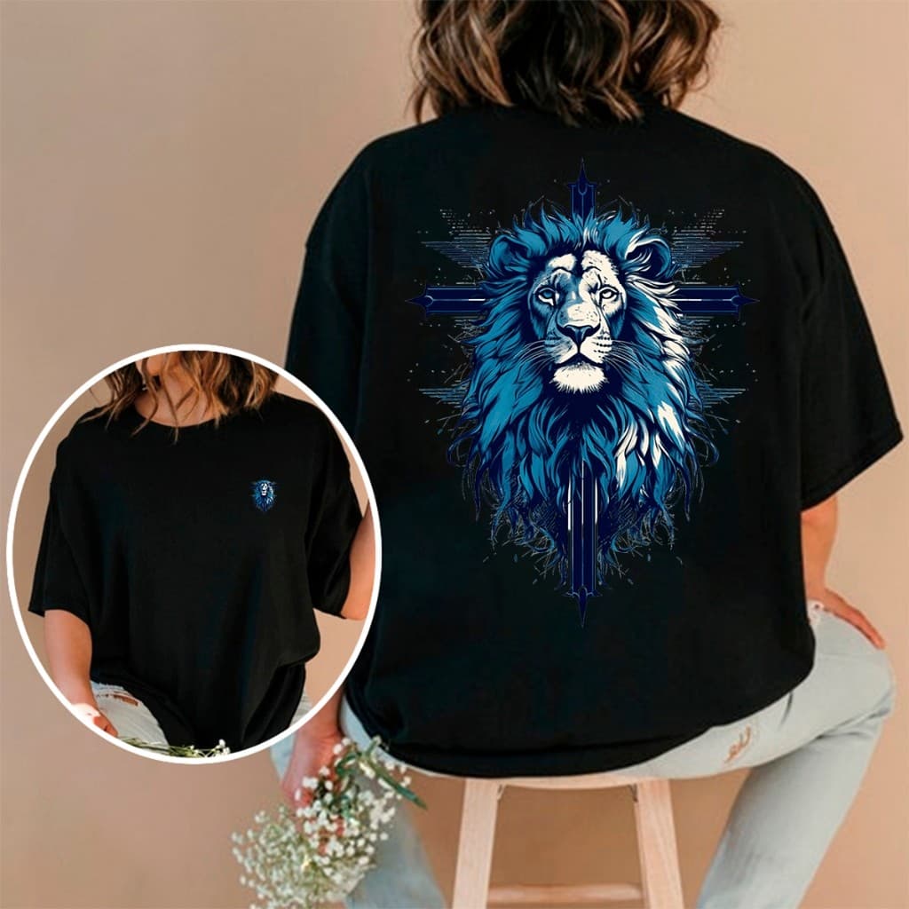 Camisa Premium Estampa Leão Cruz Cristã Fé Camiseta  100% Algodão Oferta