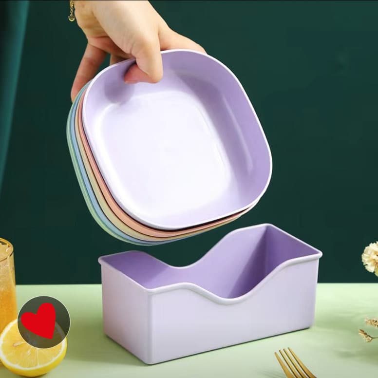 Pratos Pratinhos Plásticos Duros Com Suporte Reutilizaveis Cozinha